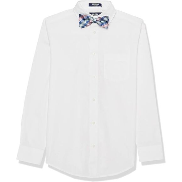 NWT Youth Boys Izod Button Down White Dress Shirt with Stretch - Sz XS 6/7 - Picture 1 of 2